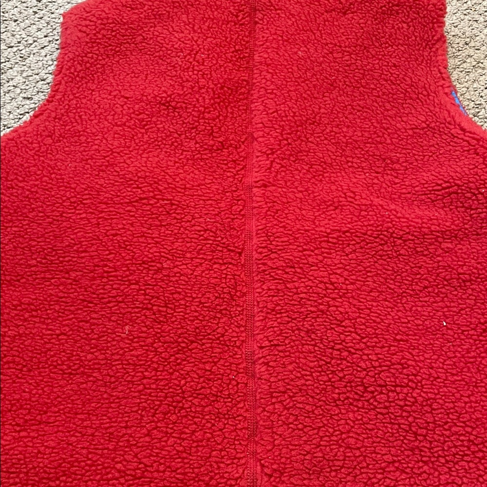 Patagonia Scarlet Fleece Vest with Navy Details - Picture 7 of 7